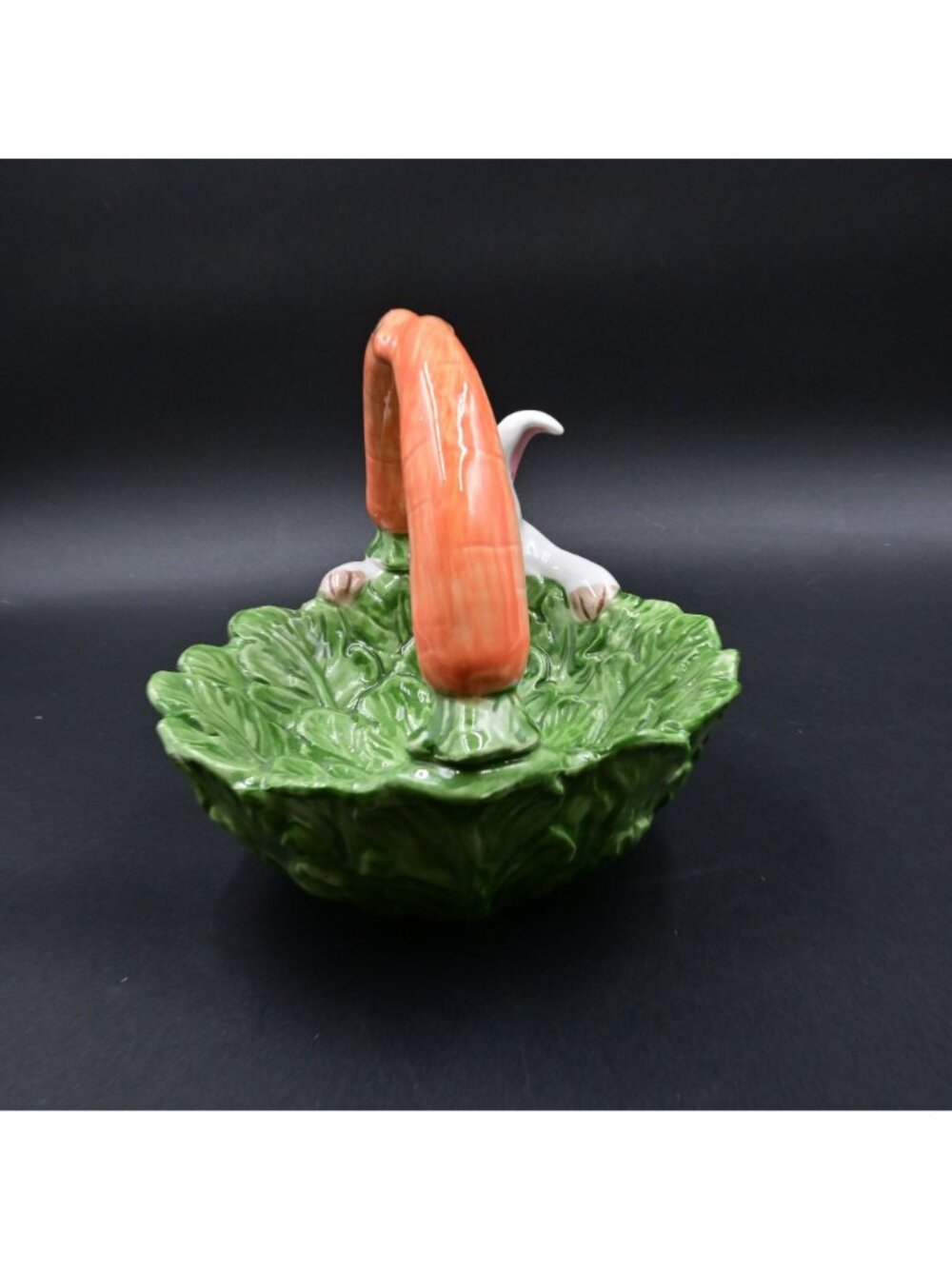 Omnibus Fitz & Floyd Easter Bunny Rabbit Carrot Handle Basket Japan Dish 1987 - Picture 4 of 5